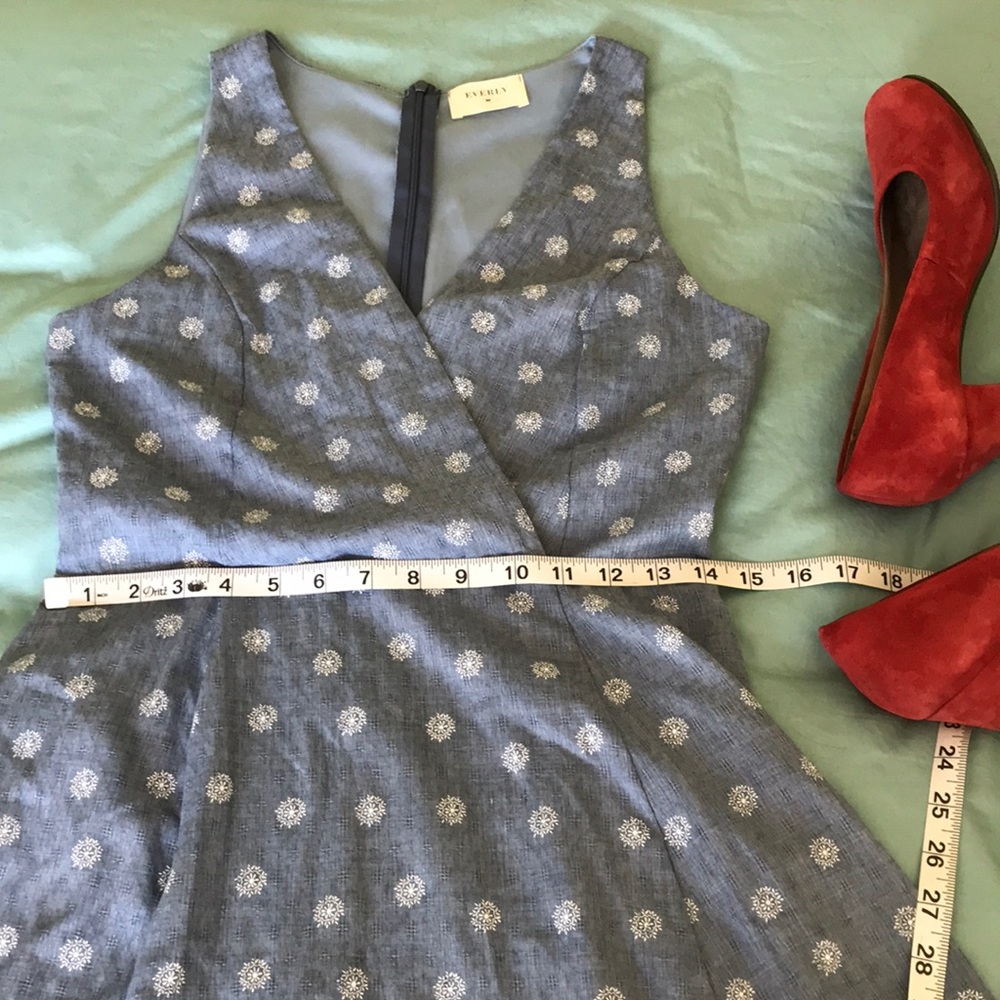 Everly blue sleeveless A line dress size S - Picture 6 of 8